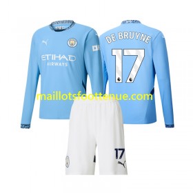 Maillot/Tenue Manchester City Kevin De Bruyne 17 Enfant Domicile 2024/2025 Manche Longue